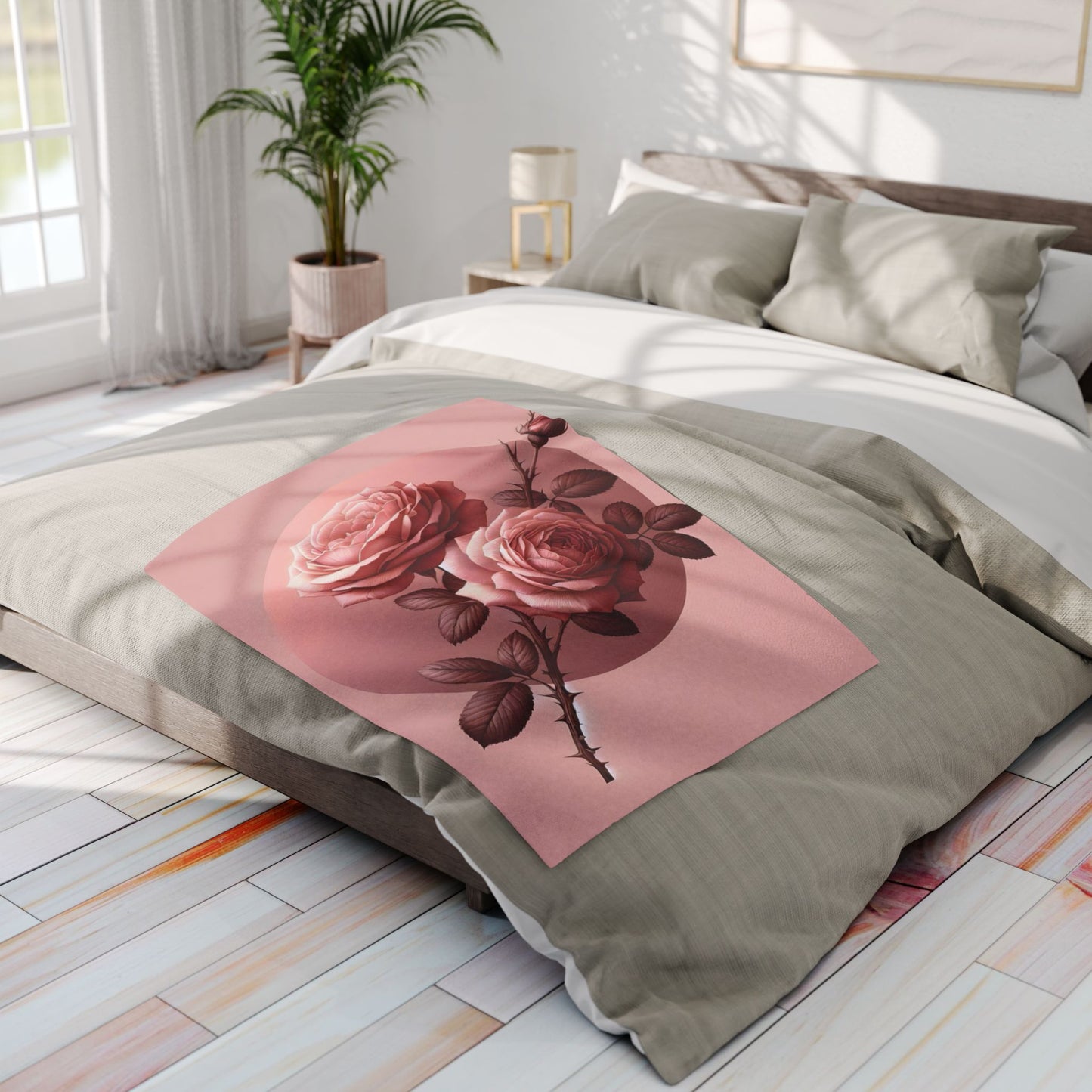 Rose Petal Arctic Fleece Blanket, Cozy Throw Blanket, Floral Home Decor, Gift for Her, Wedding Present, Winter Warmth