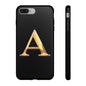 Custom Phone Case with Gold Letter A, Monogrammed Gift, Tough Protective Case, Personalized Phone Accessory, Unique Phone Cover