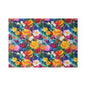 Floral Glass Cutting Board — Bright Watercolor Garden Kitchen Board