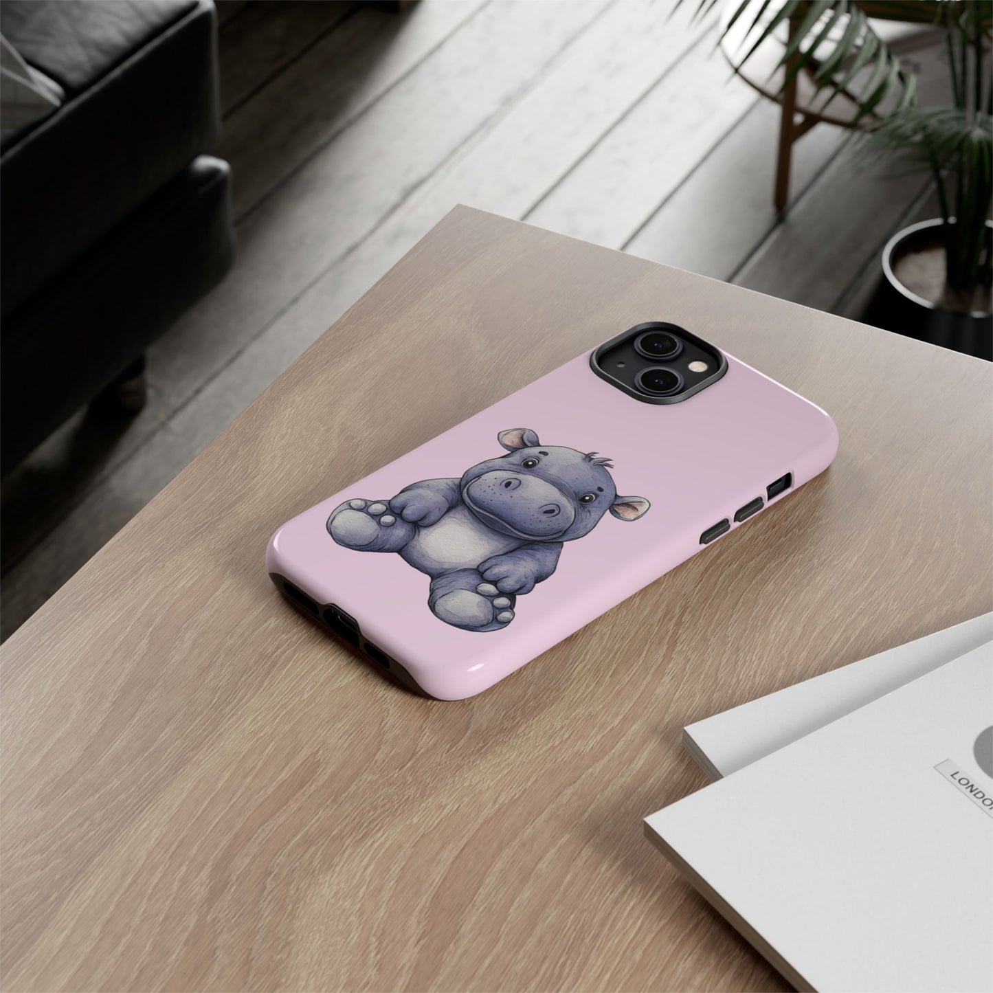 Cute Hippo Phone Case - Tough Cases, Animal Phone Cover, Kawaii Accessories, Gifts for Kids, Unique Tech Gear
