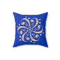 Blue Floral Swirl Decorative Pillow, Home Decor, Bohemian Accent, Sofa Cushion, Gift for Her, Living Room