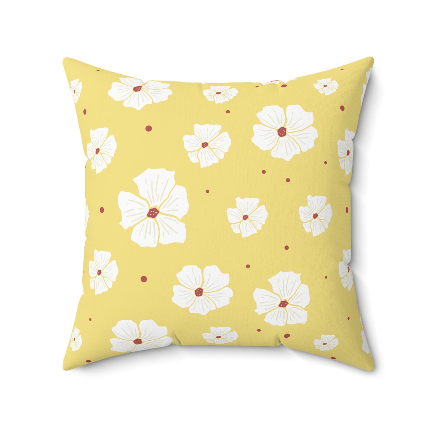 Floral Yellow Square Pillow – Cozy Home Decor, Gift for Her, Spring Accent, Mother's Day, Tropical Vibe