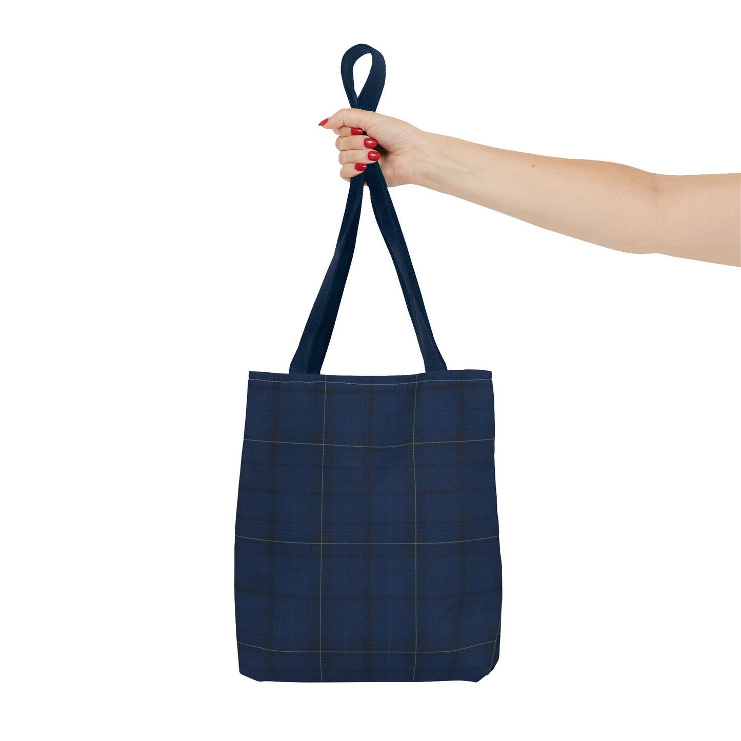 Navy Tartan Tote Bag – Classic Plaid All-Over Print Tote