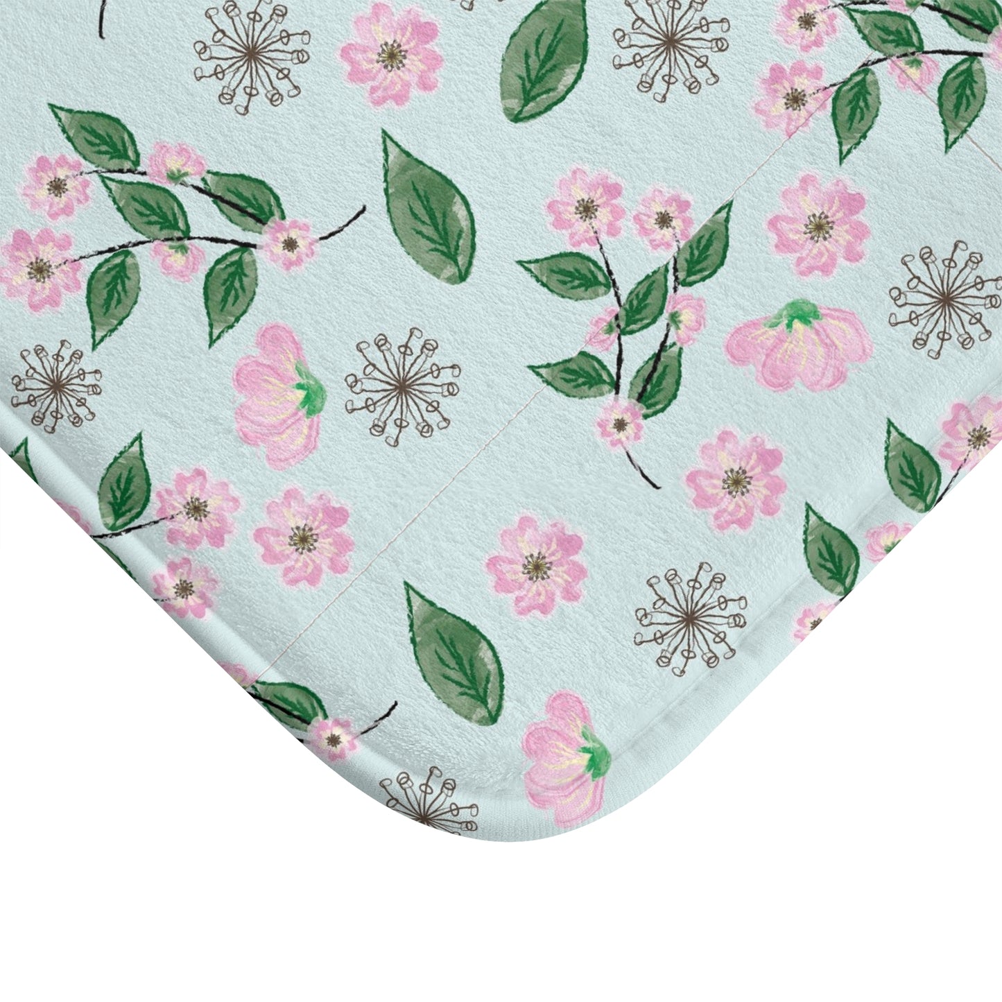 Floral Bath Mat - Soft Home Decor, Bathroom Accessory, Flower Design, Spring Vibes, Gift for Her, Mat for Yoga