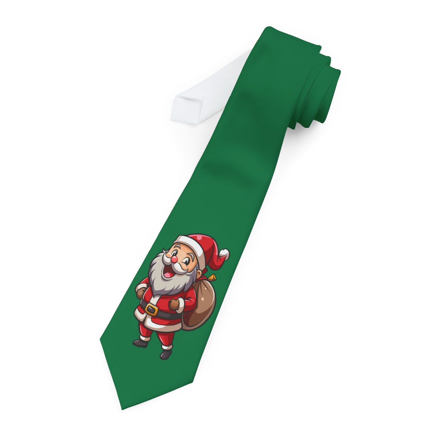 Festive Santa Necktie - Holiday Themed Tie for Christmas Celebrations