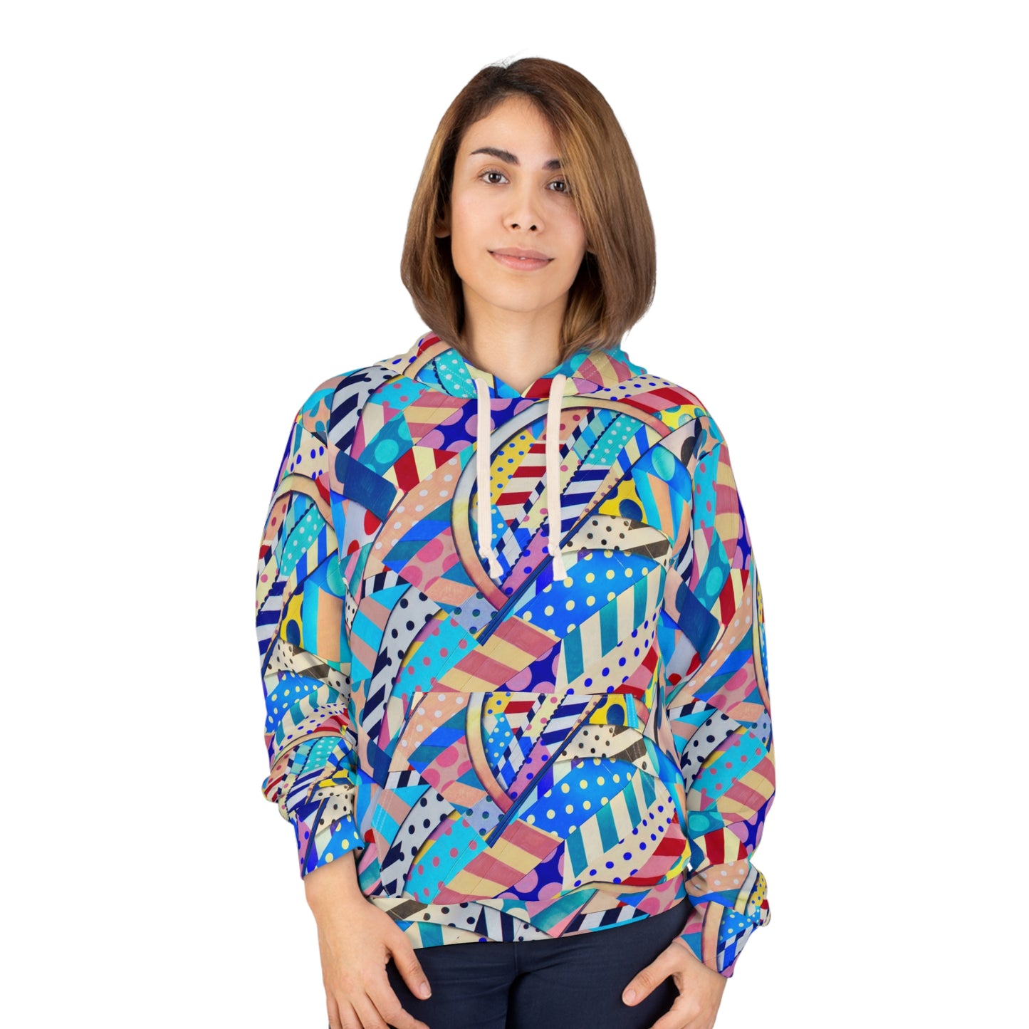 Colorful Abstract Unisex Pullover Hoodie, Trendy Streetwear, Gift for Art Lovers, Cozy Fashion, Unique Layering Piece