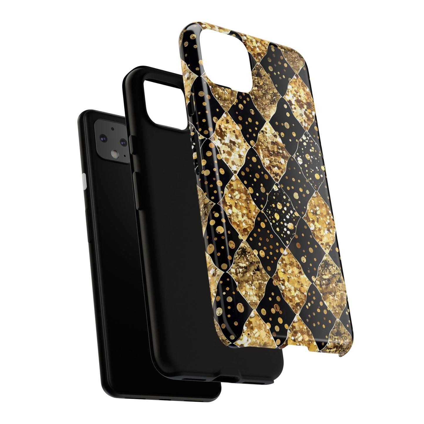 Elegant Gold & Black Phone Case for Tough Protection