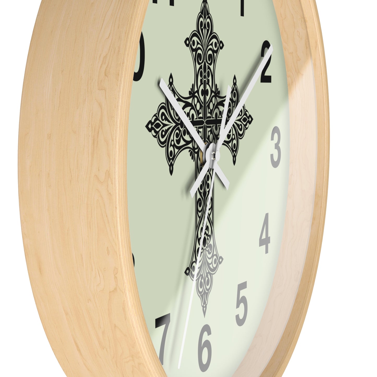 Elegant Cross Wall Clock | Faith-Inspired Home Decor, Unique Gift for Christians, Living Room Accent, Religious Wall Art