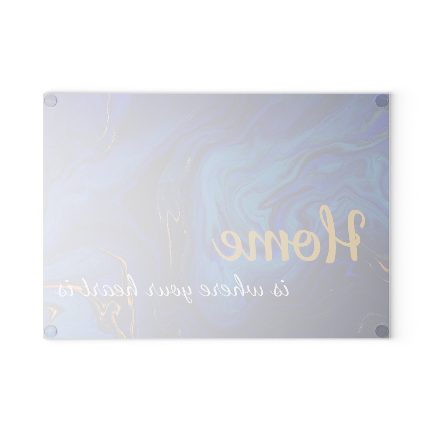 Home is Where Your Heart Is Glass Cutting Board, Kitchen Decor, Gift for Housewarming, Unique Home Gift, Elegant Kitchen Accessory