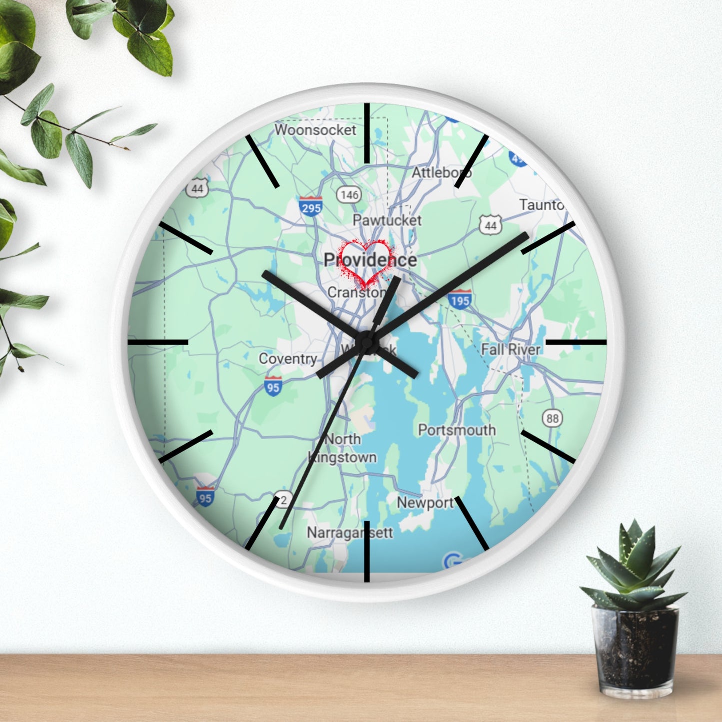 Personalized Providence Map Wall Clock | Unique Home Decor, Gift for New Home, Custom Location Clock, Modern Wall Art, Housewarming Gift
