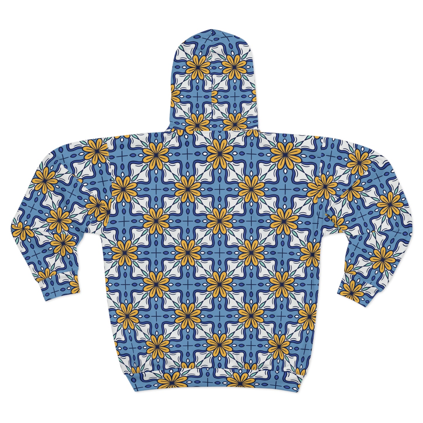 Floral Pattern Unisex Zip Hoodie, Stylish Layer, Cozy Sweatshirt, Casual Wear, Everyday Comfort, Spring Fashion