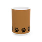 Paw Print Ceramic Mug - Ideal for Pet Lovers, Dog Owners, Animal Enthusiasts, Gift for Pet Birthdays, Cozy Coffee Moments, Kitchen Decor