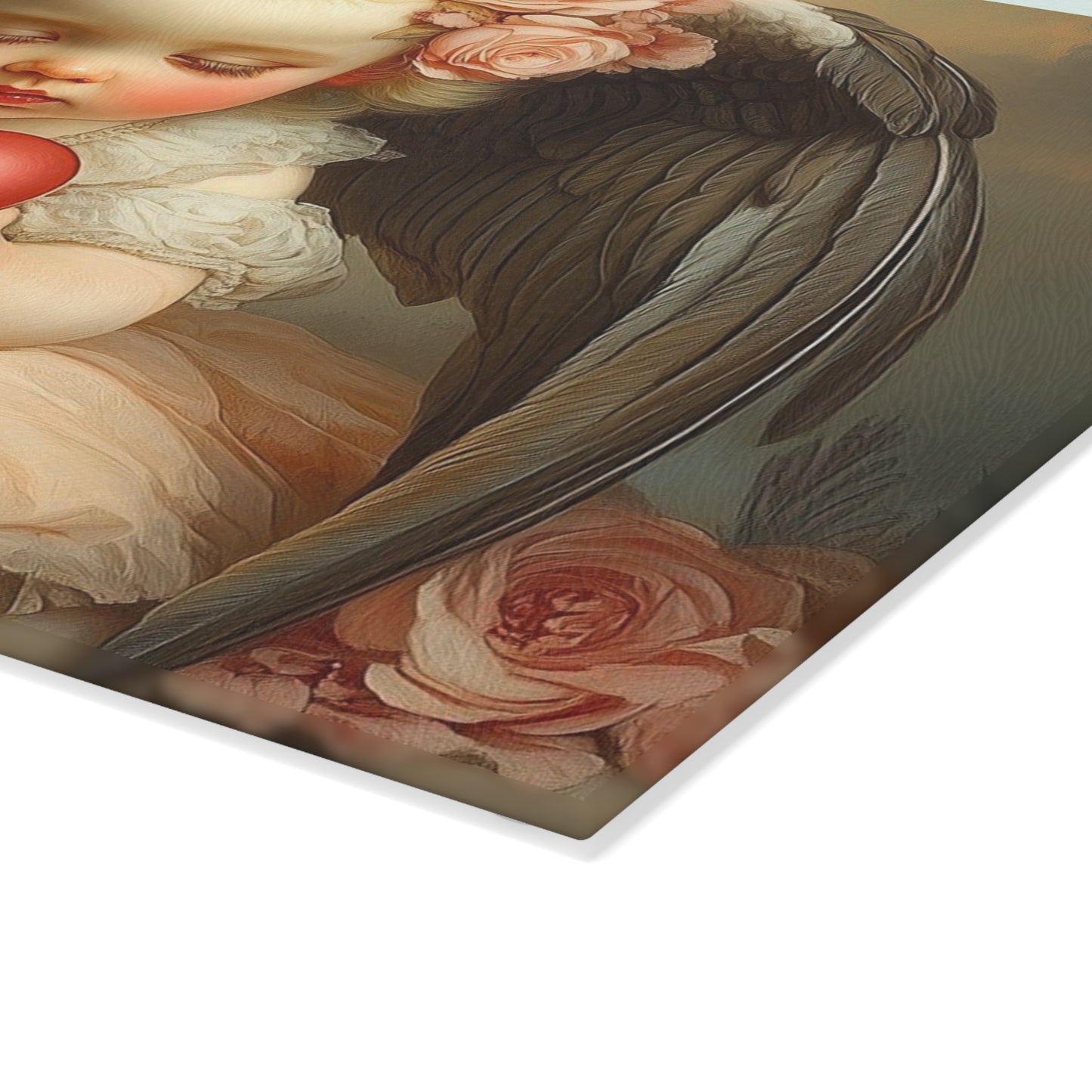 Angel Heart Glass Cutting Board, Angel Decor, Kitchen Gifts, Home Decor, Unique Wedding Gift, Valentine's Day Gift