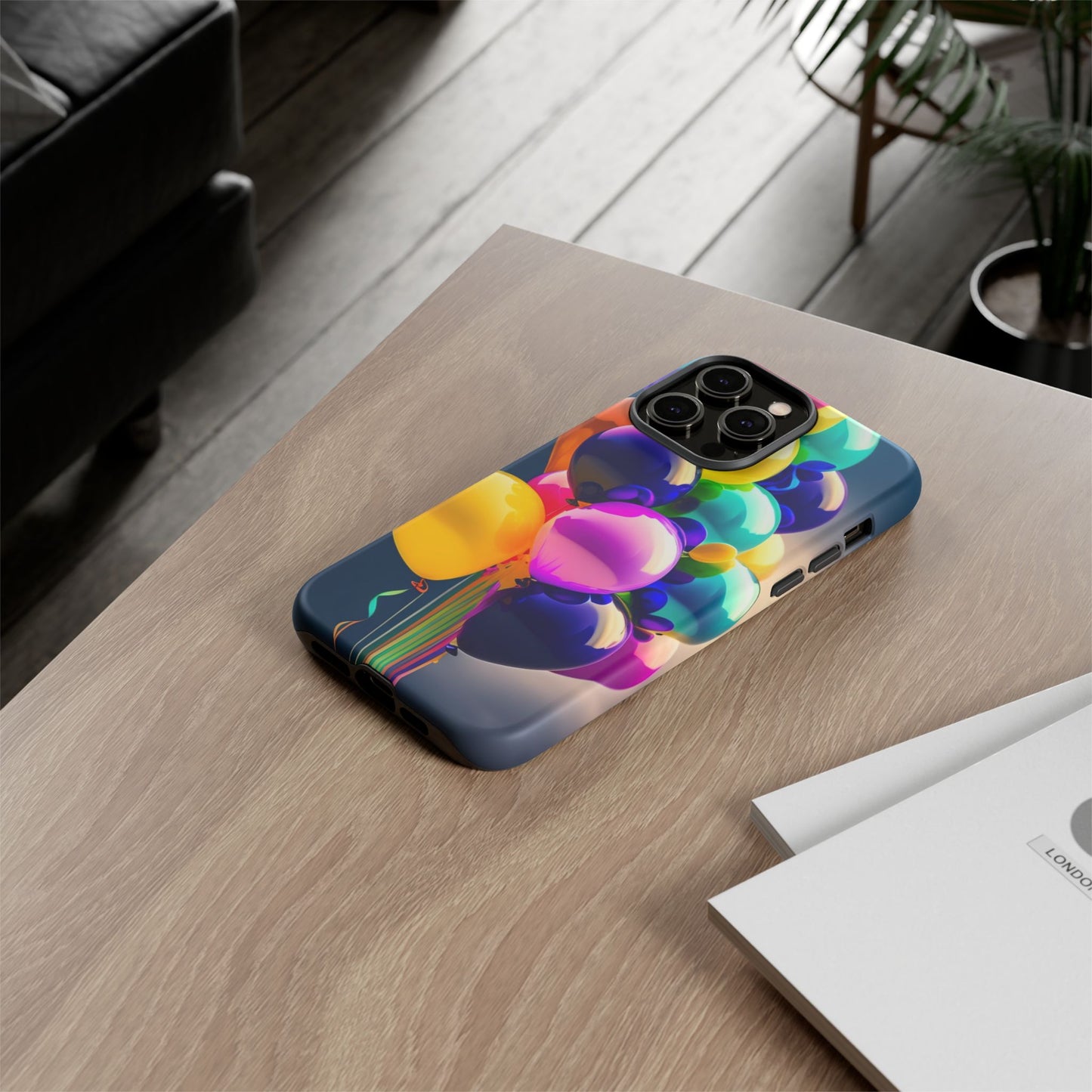 Colorful Balloon Tough Phone Case — Vibrant Party Balloons Protective Cover