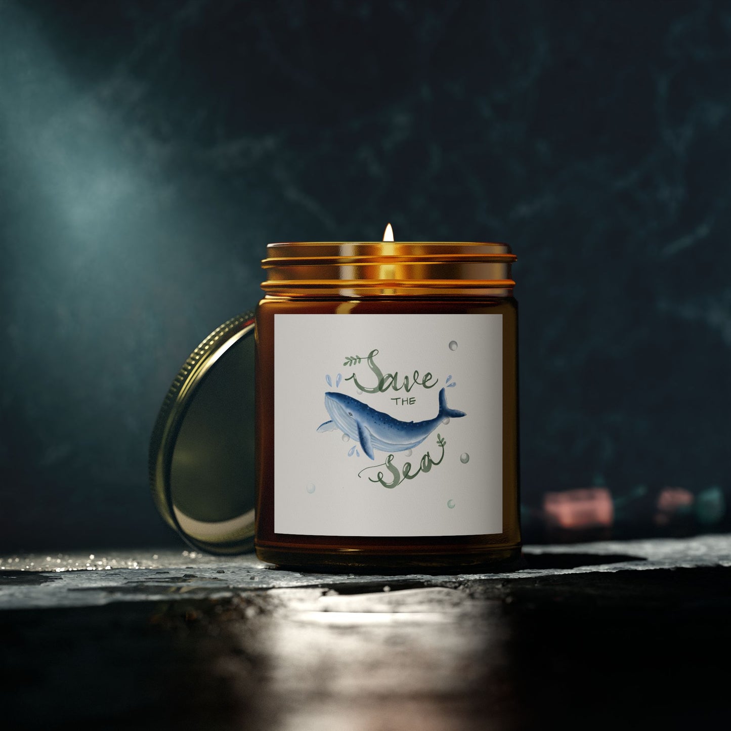 Save the Sea Scented Candles - Eco-Friendly Coconut Apricot Wax, Ocean Vibes, Perfect Gift for Nature Lovers, Home Decor, Relaxation