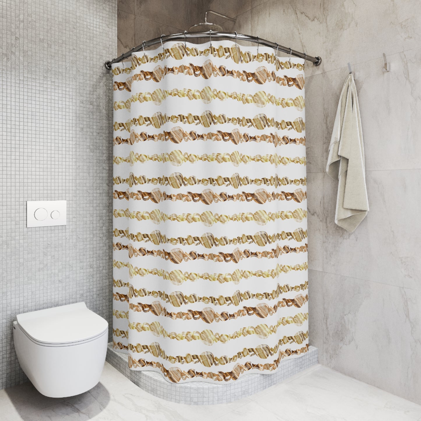 Shower Curtains white gold