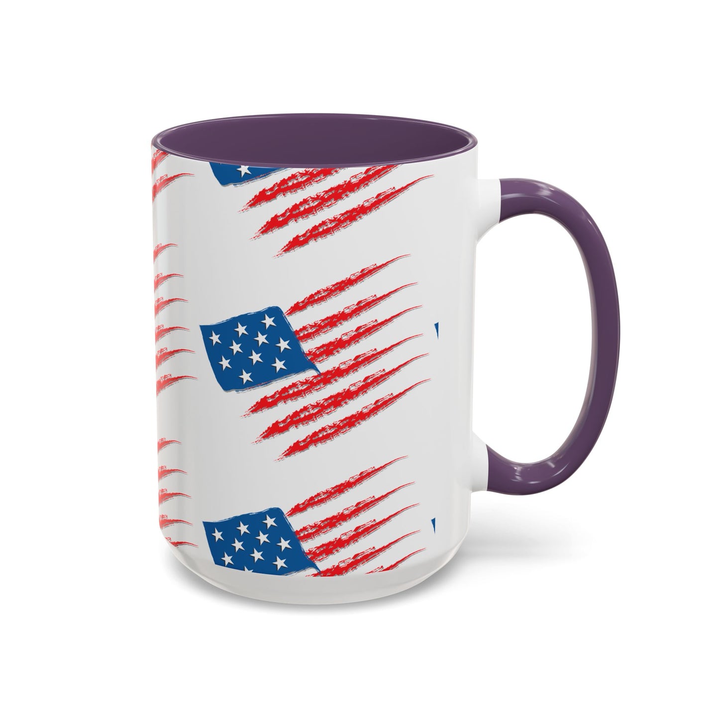 Patriotic Accent Coffee Mug | USA Flag Design, Perfect Gift for Veterans & Independence Day, Coffee Lover's Merchandise, Red White [...]