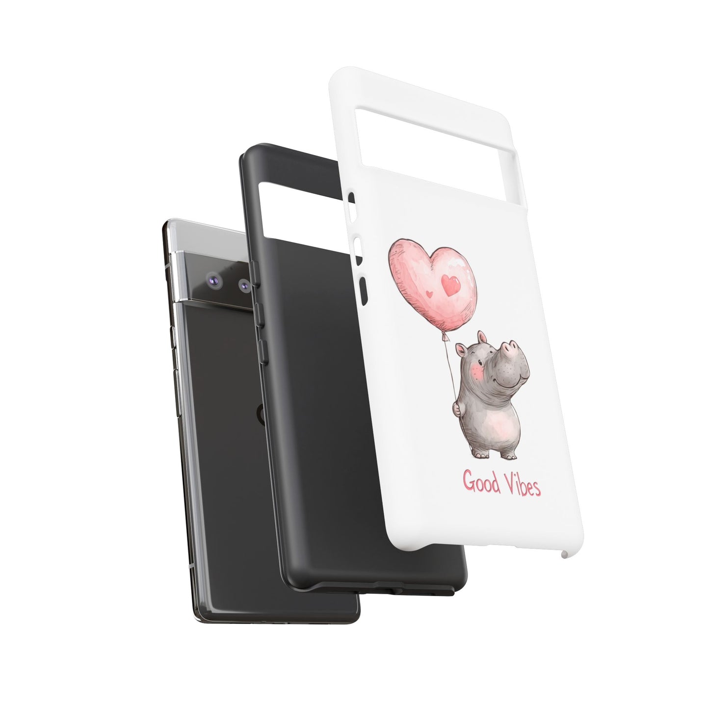 Cute Hippo Phone Case - Good Vibes Design, Animal Lover Gift, Fun Accessory, Birthday Present, Phone Accessories