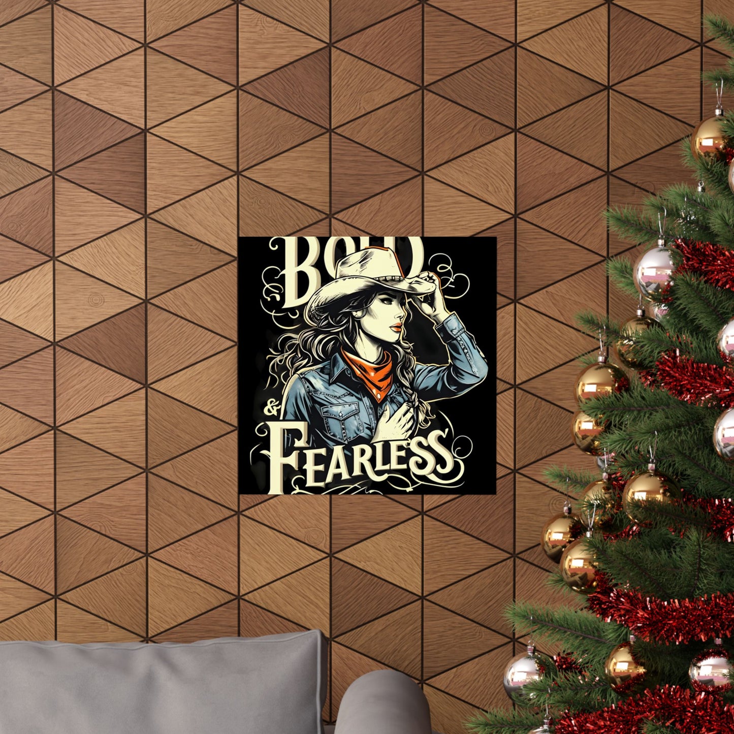 Bold & Fearless Cowboy Woman Poster — Matte Vertical Wall Art