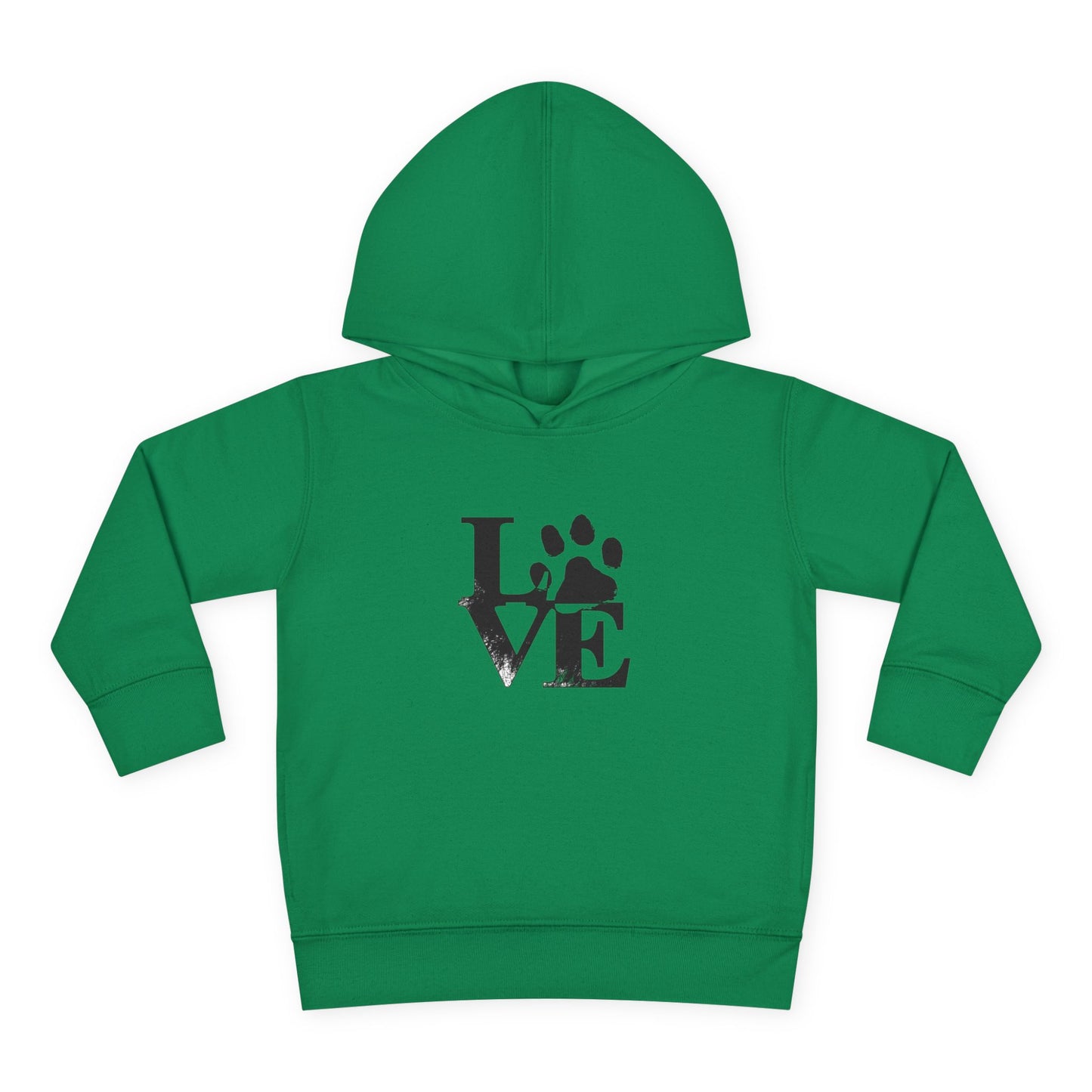 Paw Print Love Toddler Fleece Hoodie, Cute Kids Sweatshirt, Animal Lover Gift, Pet Lover Apparel, Cozy Toddler Hoodie