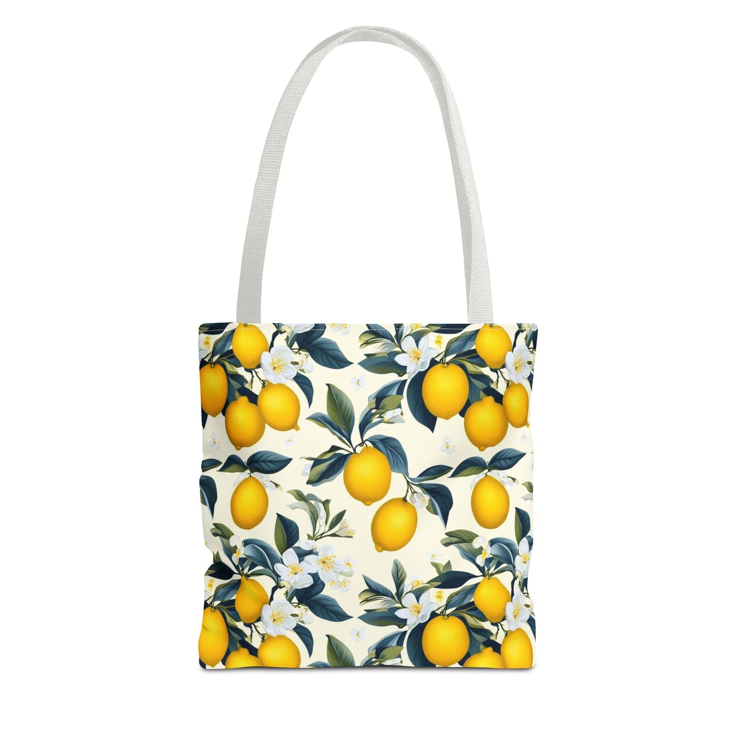 Lemon Blossom All-Over Print Tote Bag — Citrus Floral Market Bag