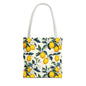 Lemon Blossom All-Over Print Tote Bag — Citrus Floral Market Bag