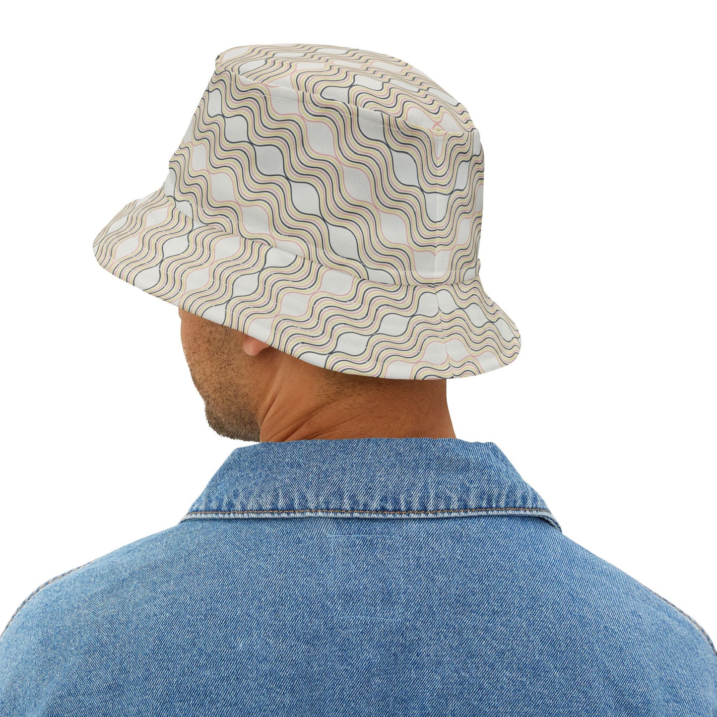 Wavy Pattern Bucket Hat | Summer Sun Protection, Stylish Accessory, Trendy Gift, Festival Wear, Unisex Outdoor Hat