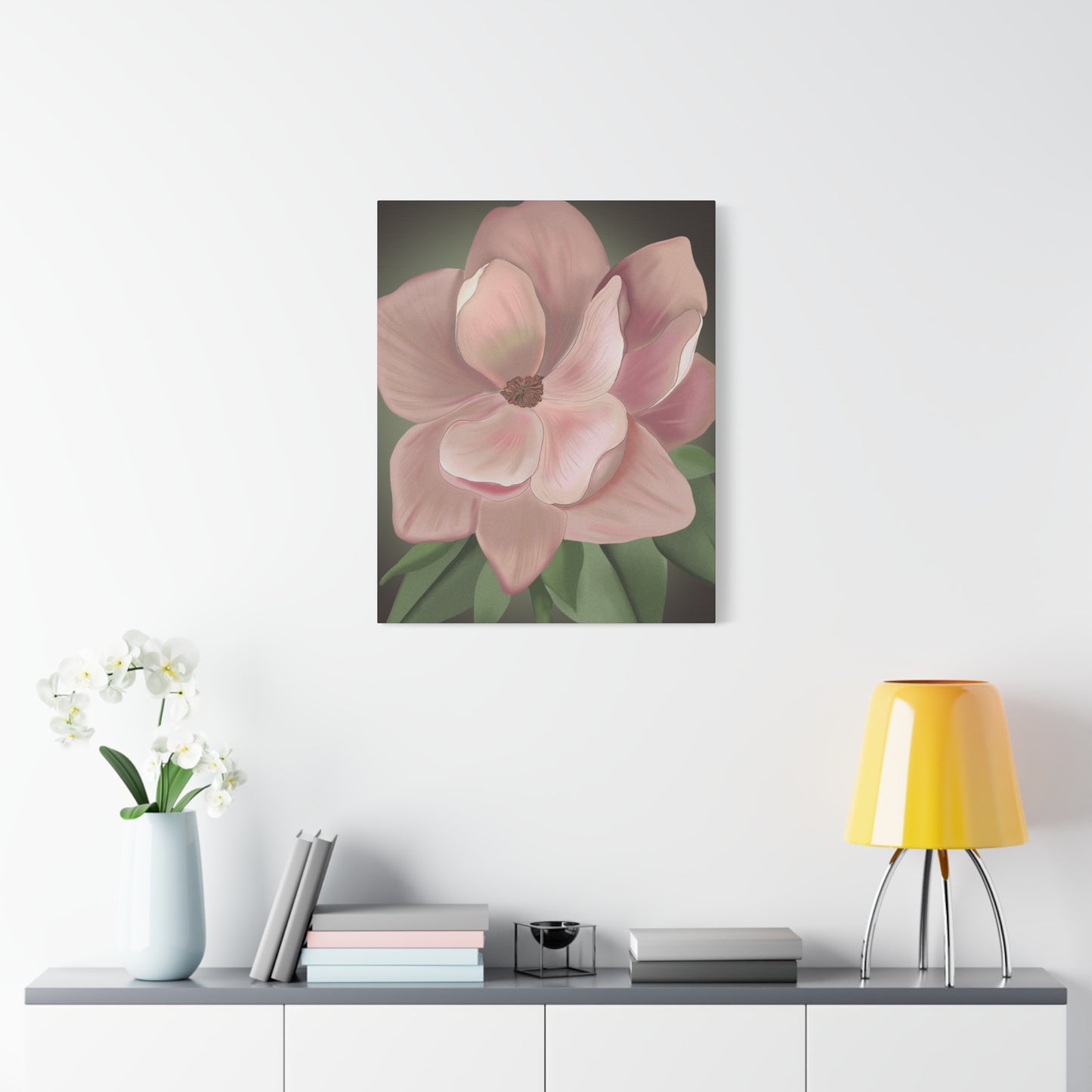 Matte Canvas, Stretched, 1.25" Pink Flowers