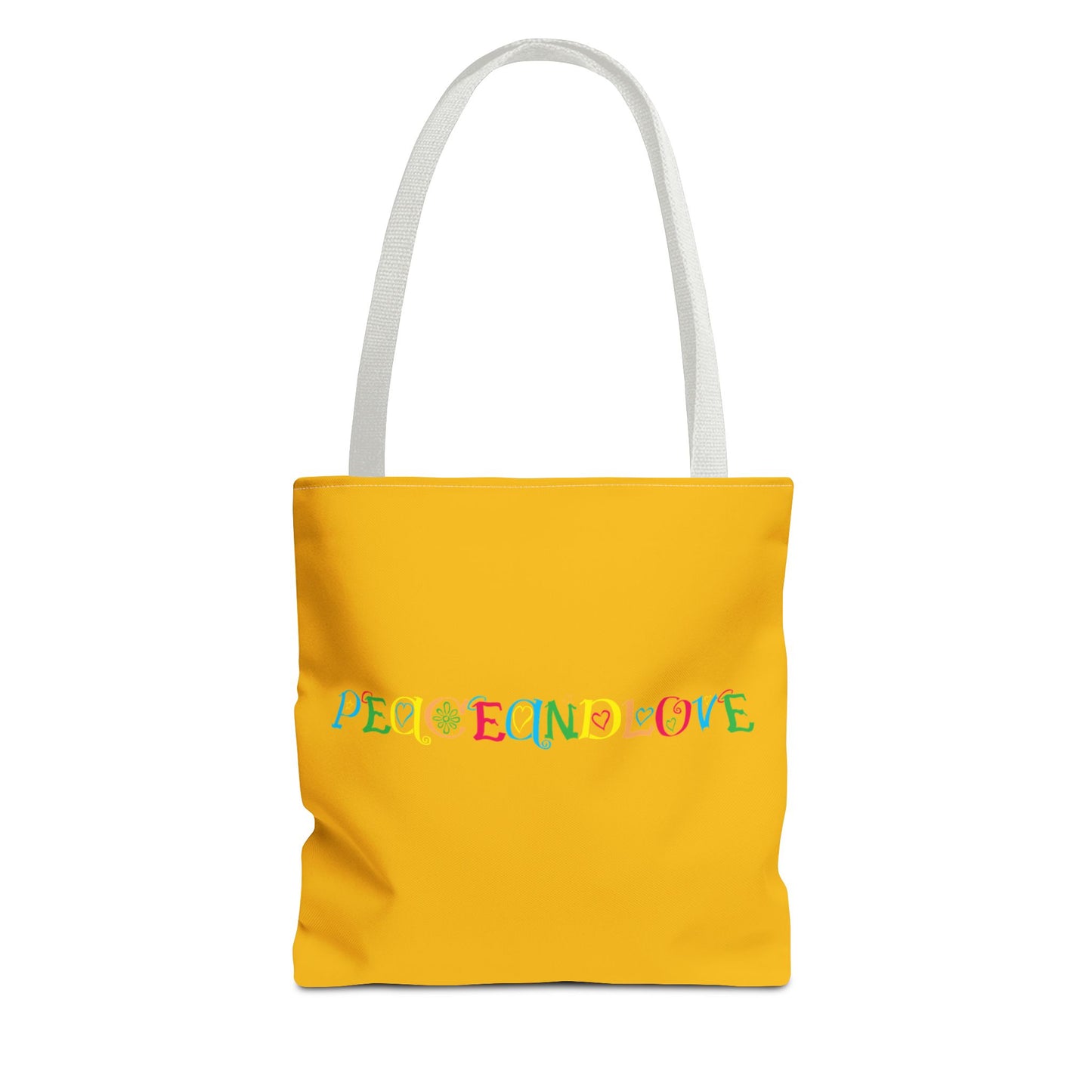 Colorful Peace and Love Tote Bag | Eco-Friendly Shopping Bag, Beach Tote, Gift for Friends, Everyday Carryall