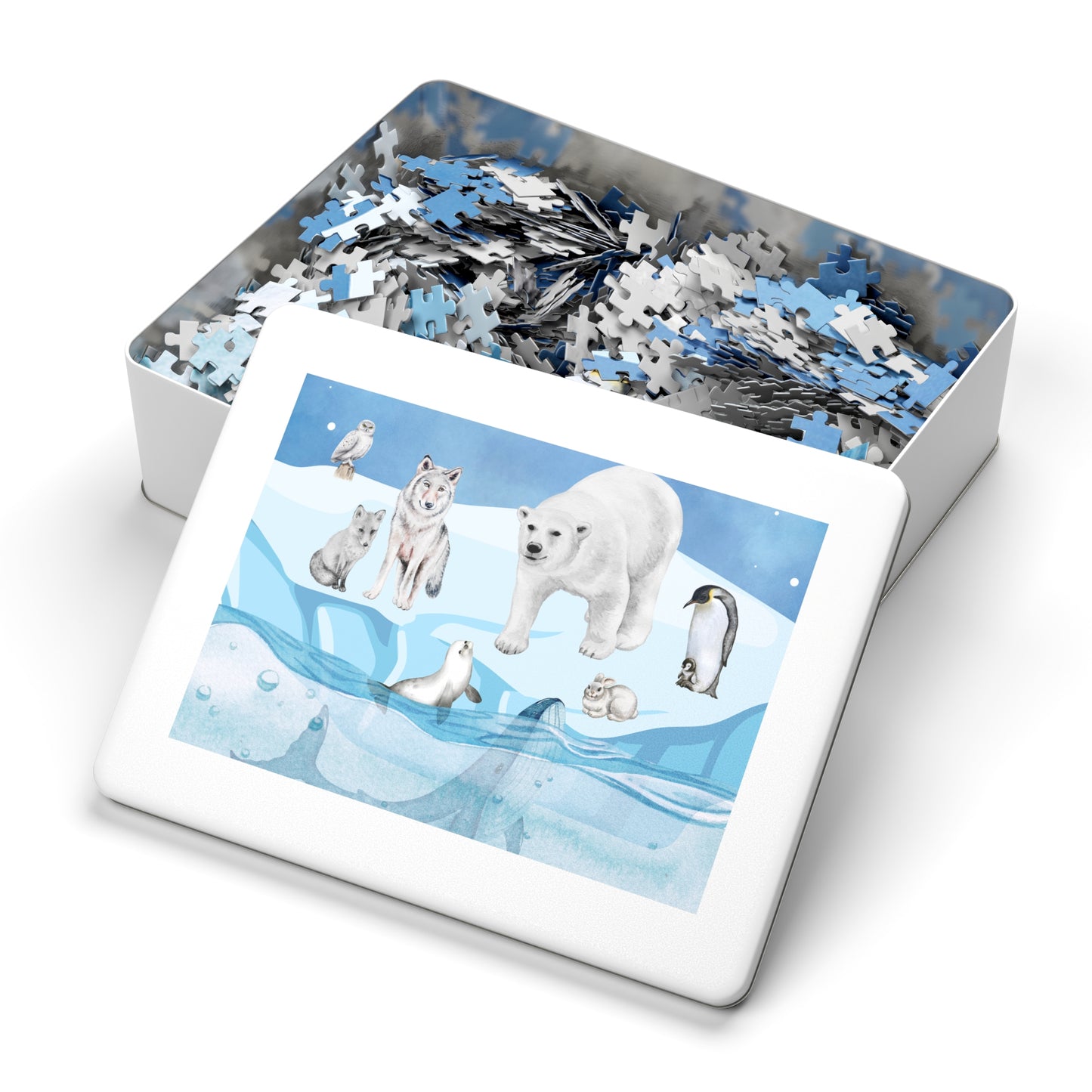 Polar Wildlife Jigsaw Puzzle, Relaxing Family Game, Educational Kids Activity, Nature Lover Gift, Arctic Animals Decor