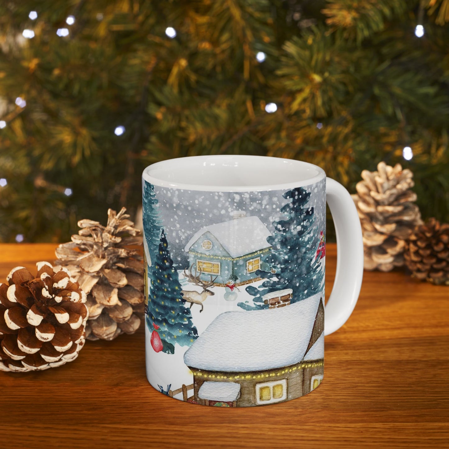 Winter Wonderland Ceramic Mug - Cozy Hot Chocolate Cup, Holiday Gift, Christmas Decor, Seasonal Kitchenware, Snowy Scene