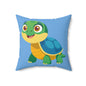 Turtle Plush Pillow, Kids Room Decor, Fun Turtle Cushion, Playful Animal Pillow,