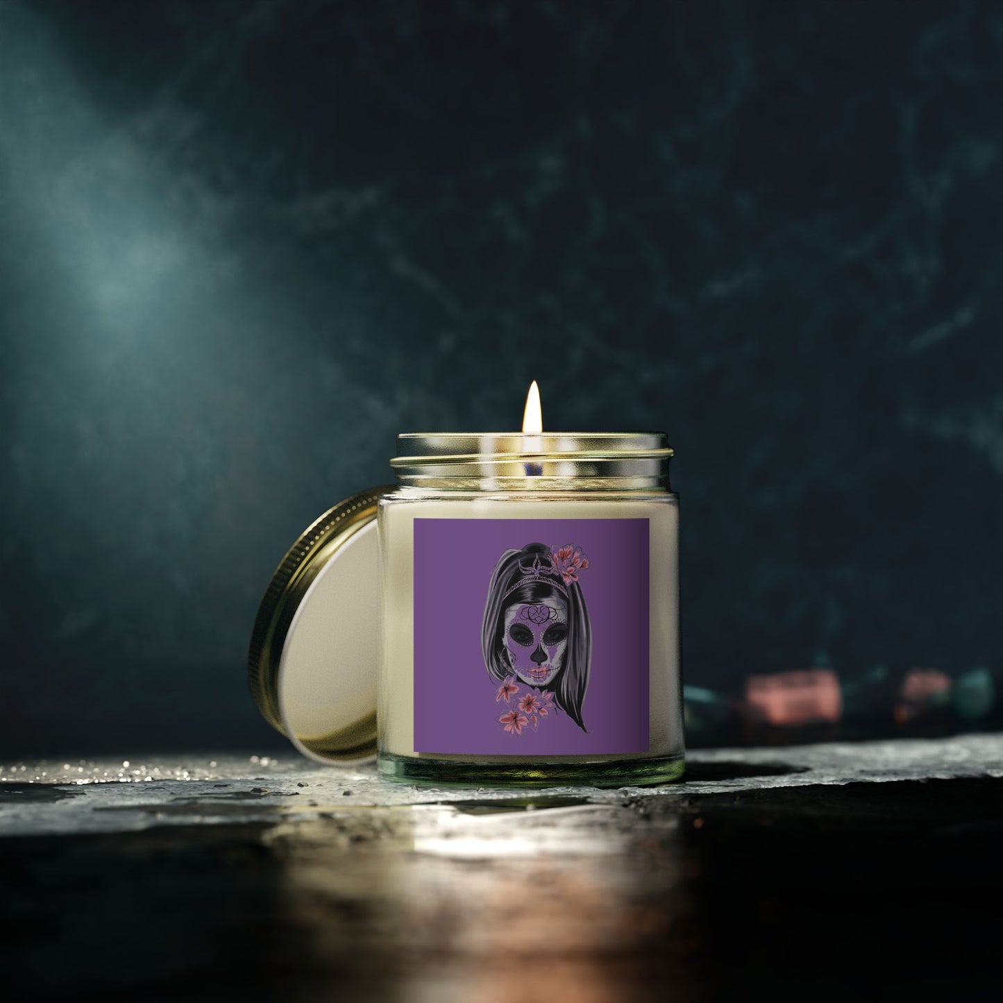 Day of the Dead Scented Candles, Coconut Apricot Wax, Spider Web Decor, Cozy Home Fragrance, Fall Decor, Gift for October