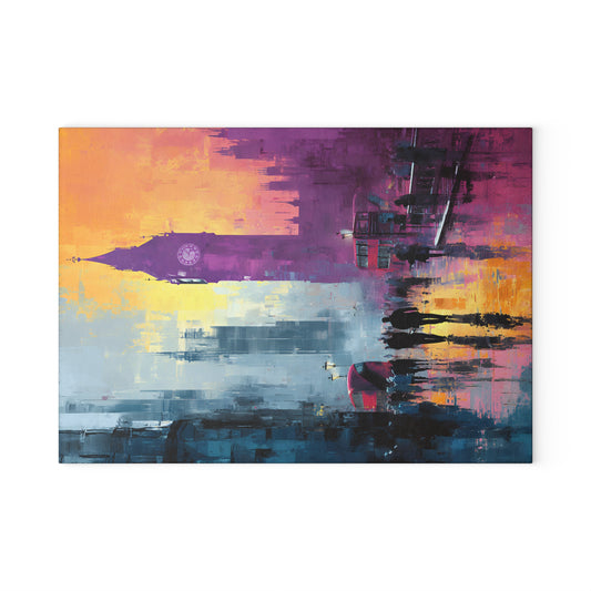 Colorful London Skyline Glass Cutting Board | Unique Kitchen Decor, Modern Gift for Chefs, Housewarming, Wedding Kitchenware