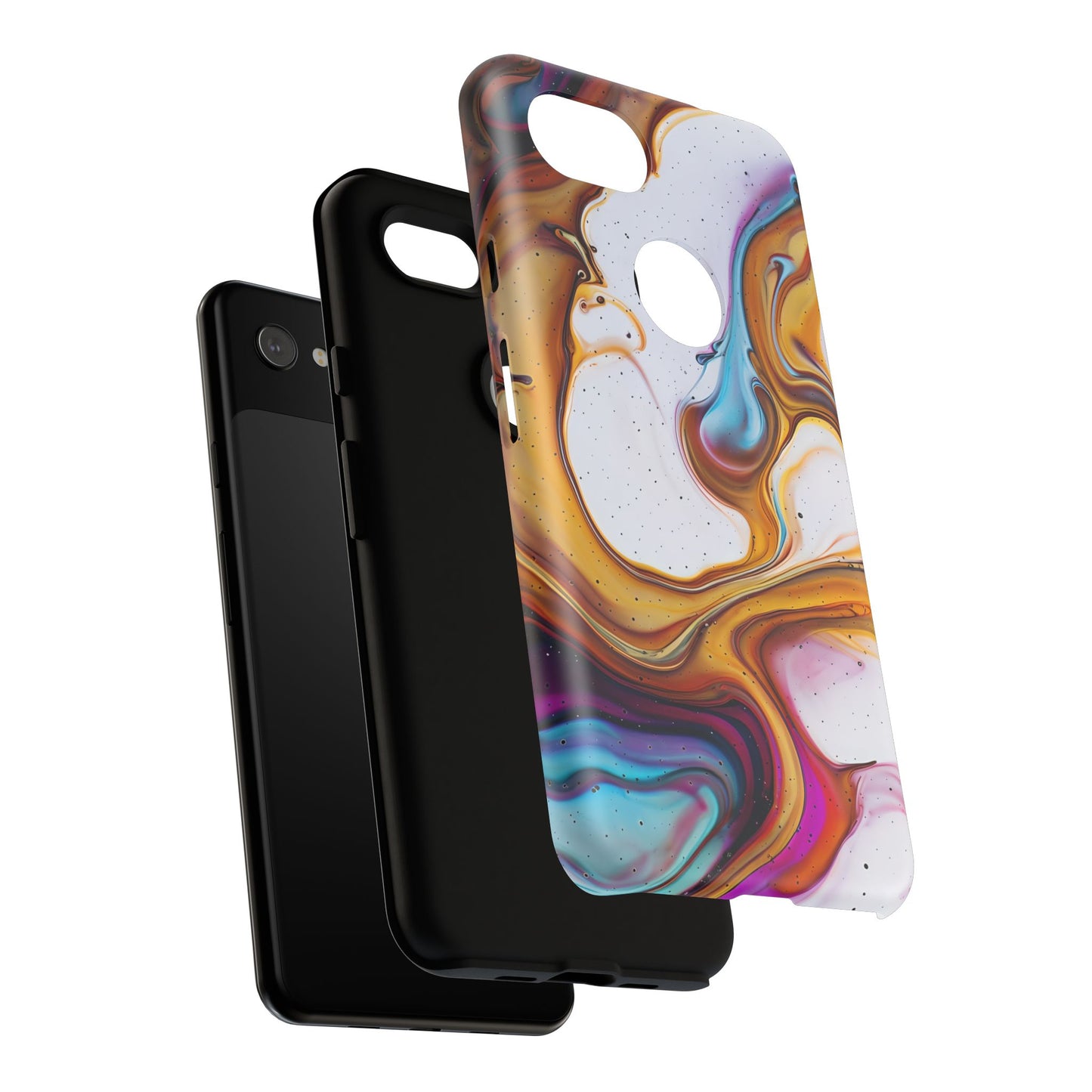 Artistic Phone Case, Tough Cases with Colorful Marble Design