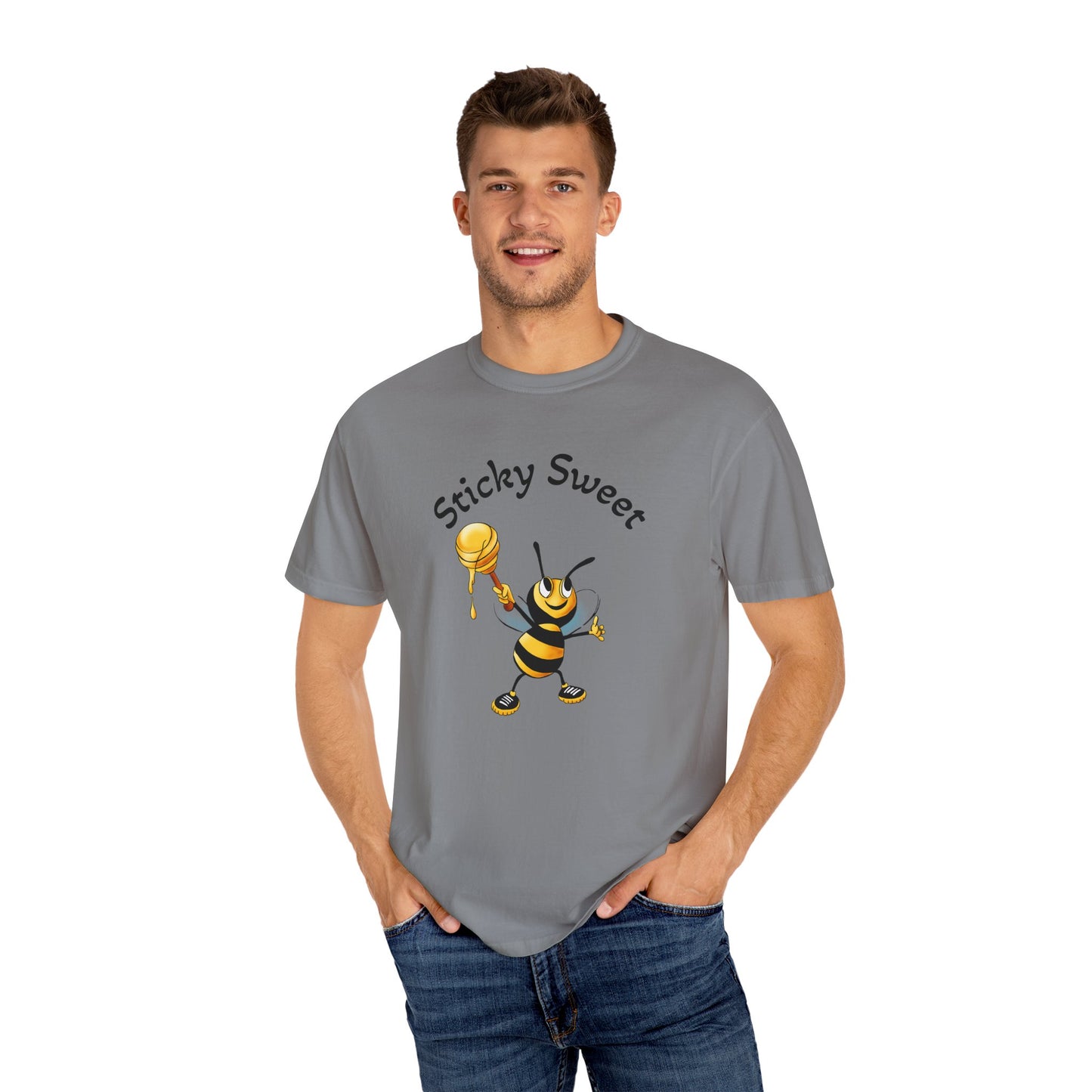 Bee-Themed Unisex T-Shirt - "Sticky Sweet" Graphic