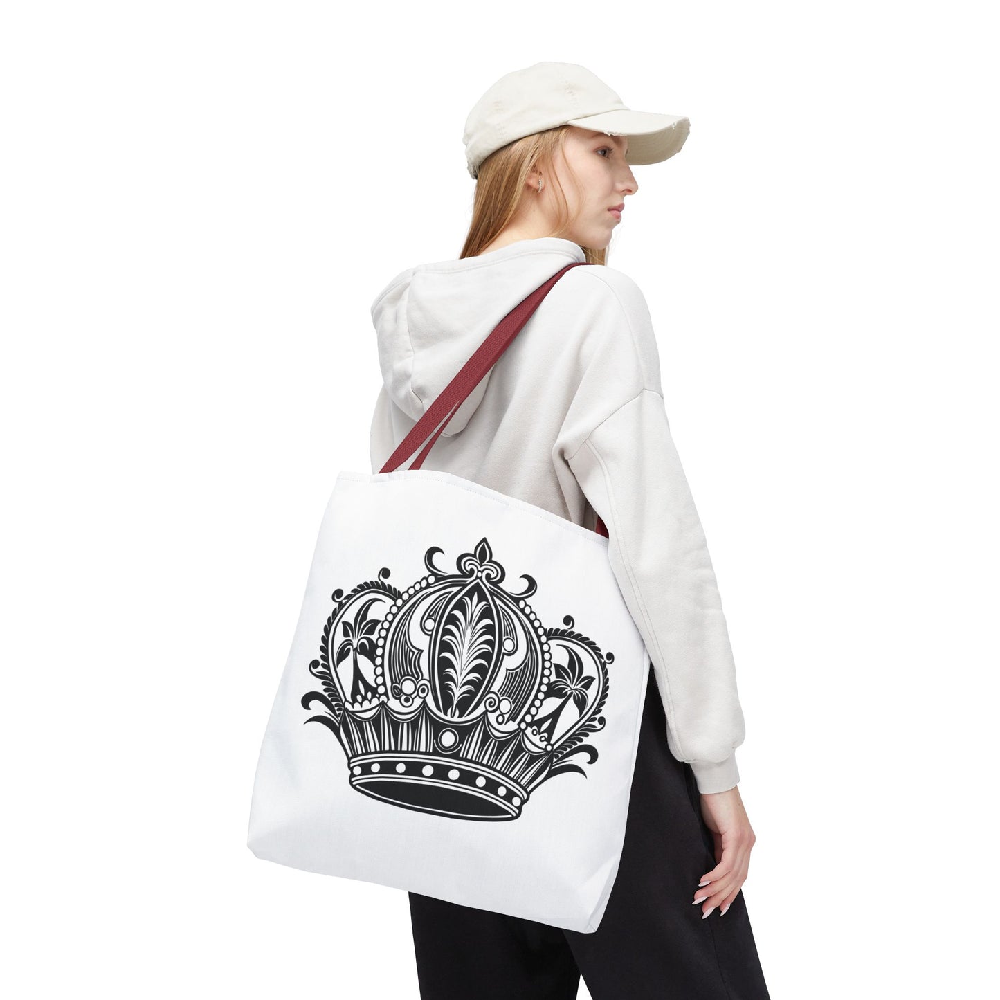 Crown Design Tote Bag, Royal Style Shopping Tote, Chic Grocery Bag, Gift for Her, Fashionable Accessories