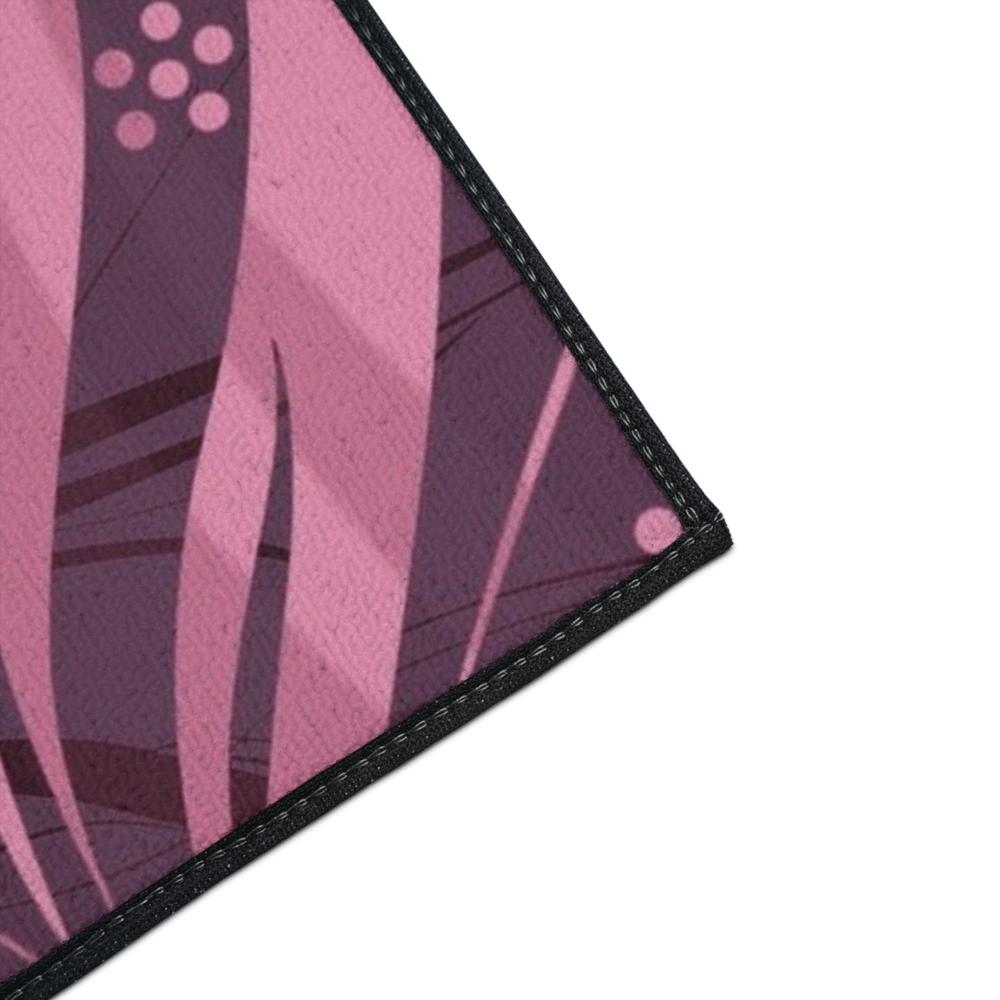 Floral Plum Heavy-Duty Floor Mat — Pink Swirl Entrance Rug