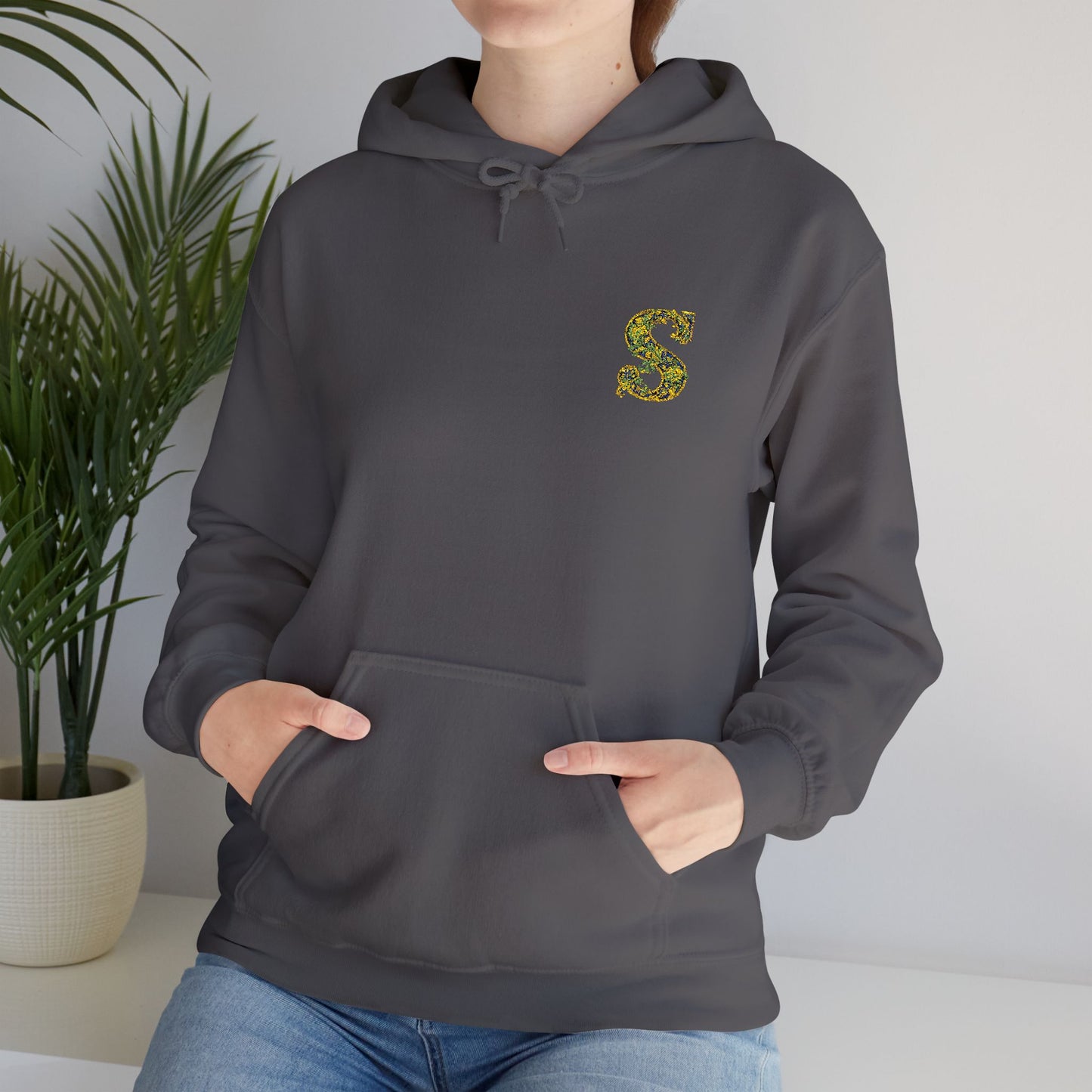 Floral S Initial Hoodie — Monogrammed Flower Letter Sweatshirt