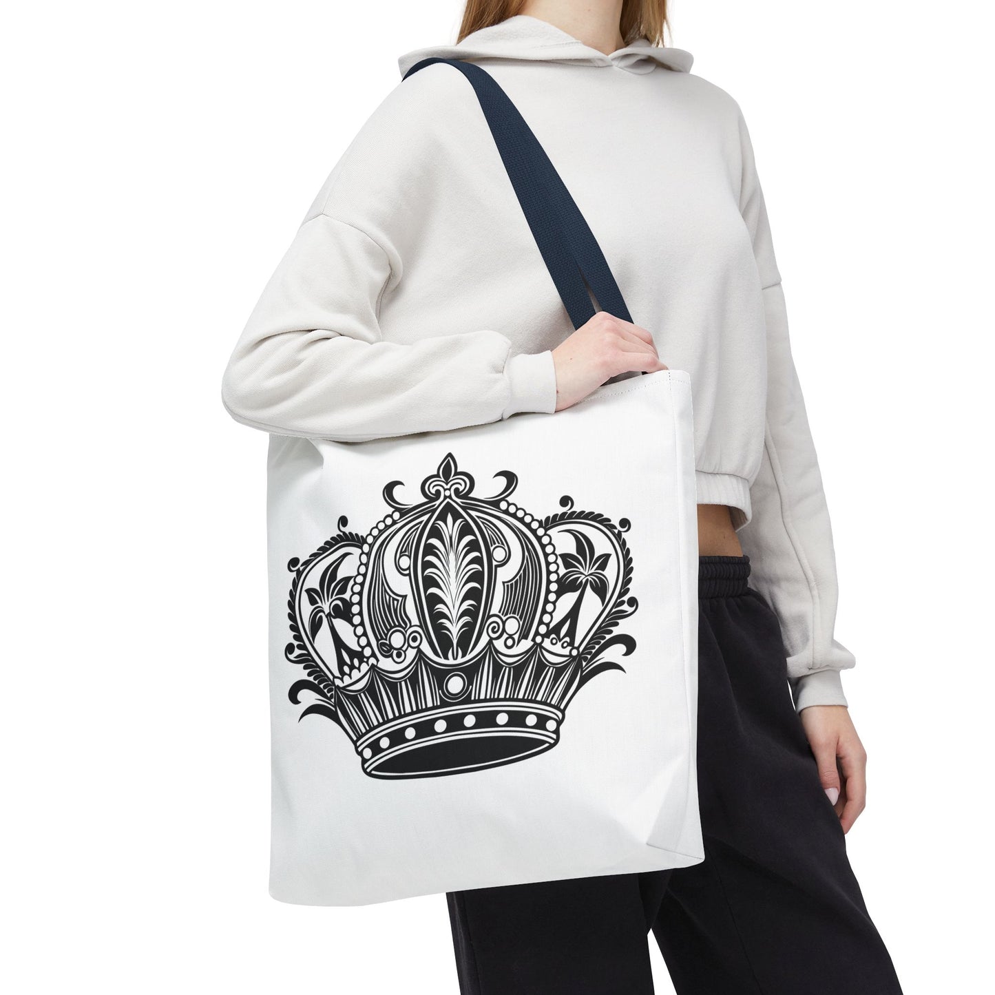 Crown Design Tote Bag, Royal Style Shopping Tote, Chic Grocery Bag, Gift for Her, Fashionable Accessories