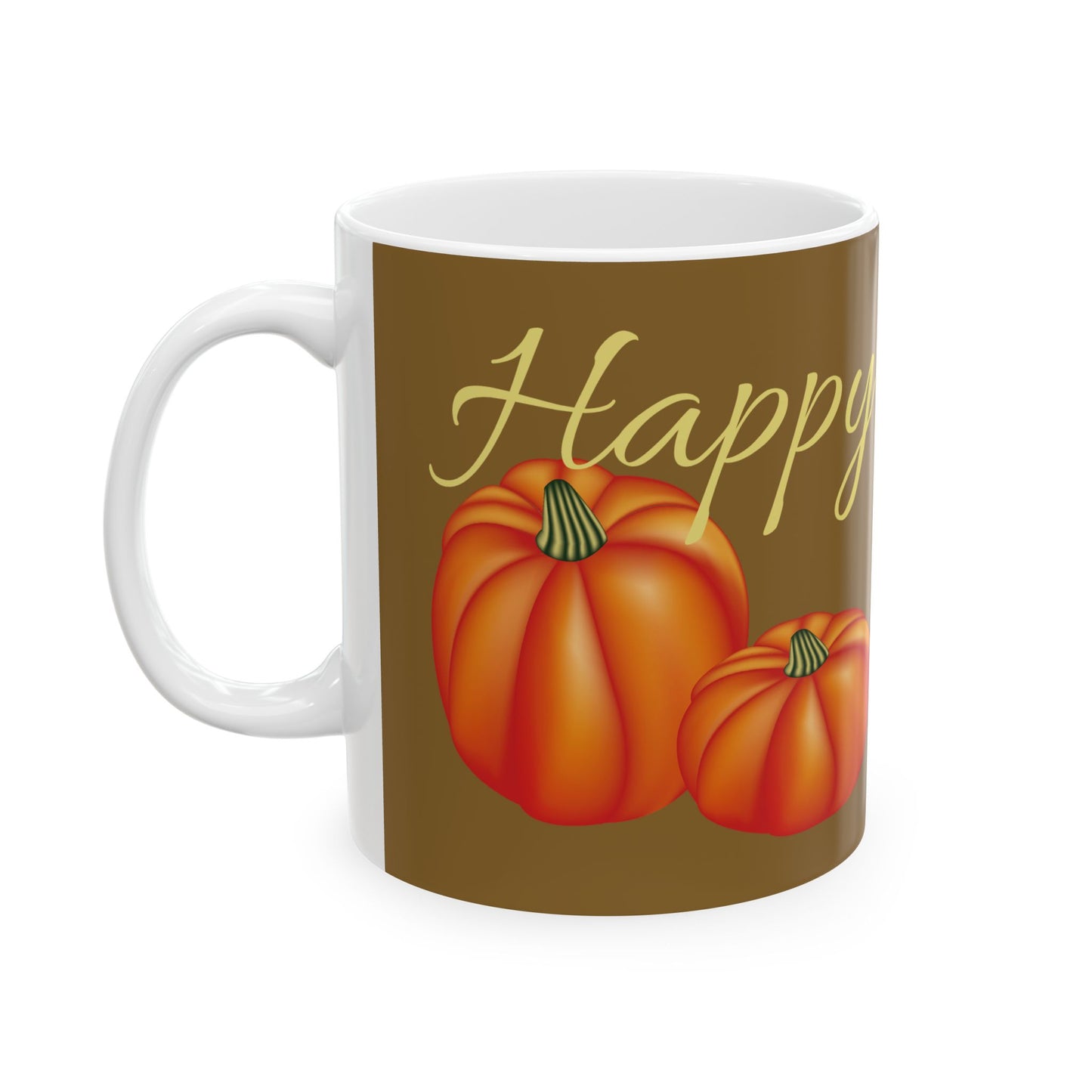 Halloween Pumpkin Ceramic Mug - Happy Harvest, Fall Coffee Cup, Autumn Drinkware, Seasonal Gift, Cozy Home Decor