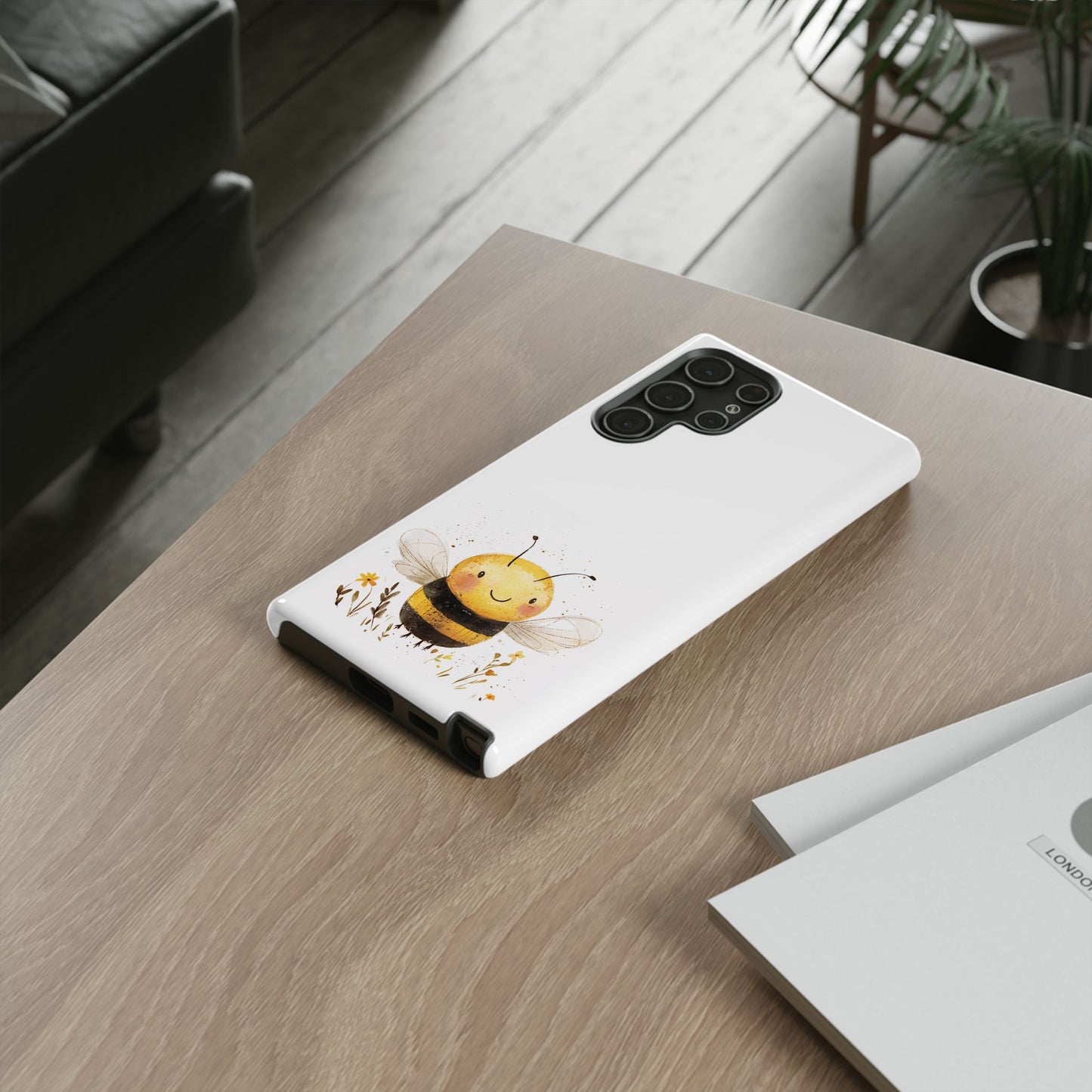 Bee Phone Case, Cute Bee Design, Tough Phone Cover, Gift for Nature Lovers, Floral Bee Mobile Case, Bee-themed Accessory