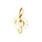 Elegant Musical Note Stickers, Gold Treble Clef, Decor for Musicians, Laptops, Journals, Gifts for Music Lovers