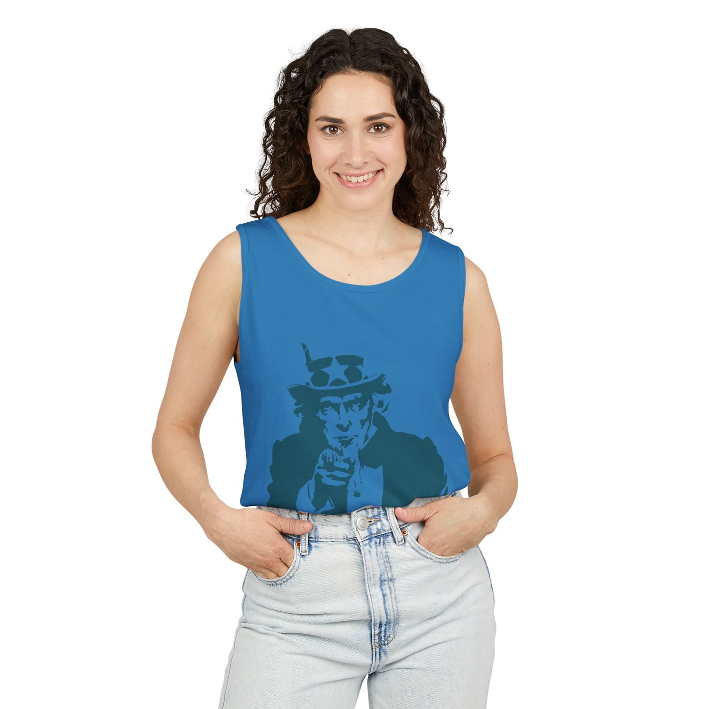 Unisex Garment-Dyed Tank Top with Patriotic Uncle Sam Design | Casual Summer Wear, Holiday BBQ, Independence Day, Gift Idea, Men's and [...]