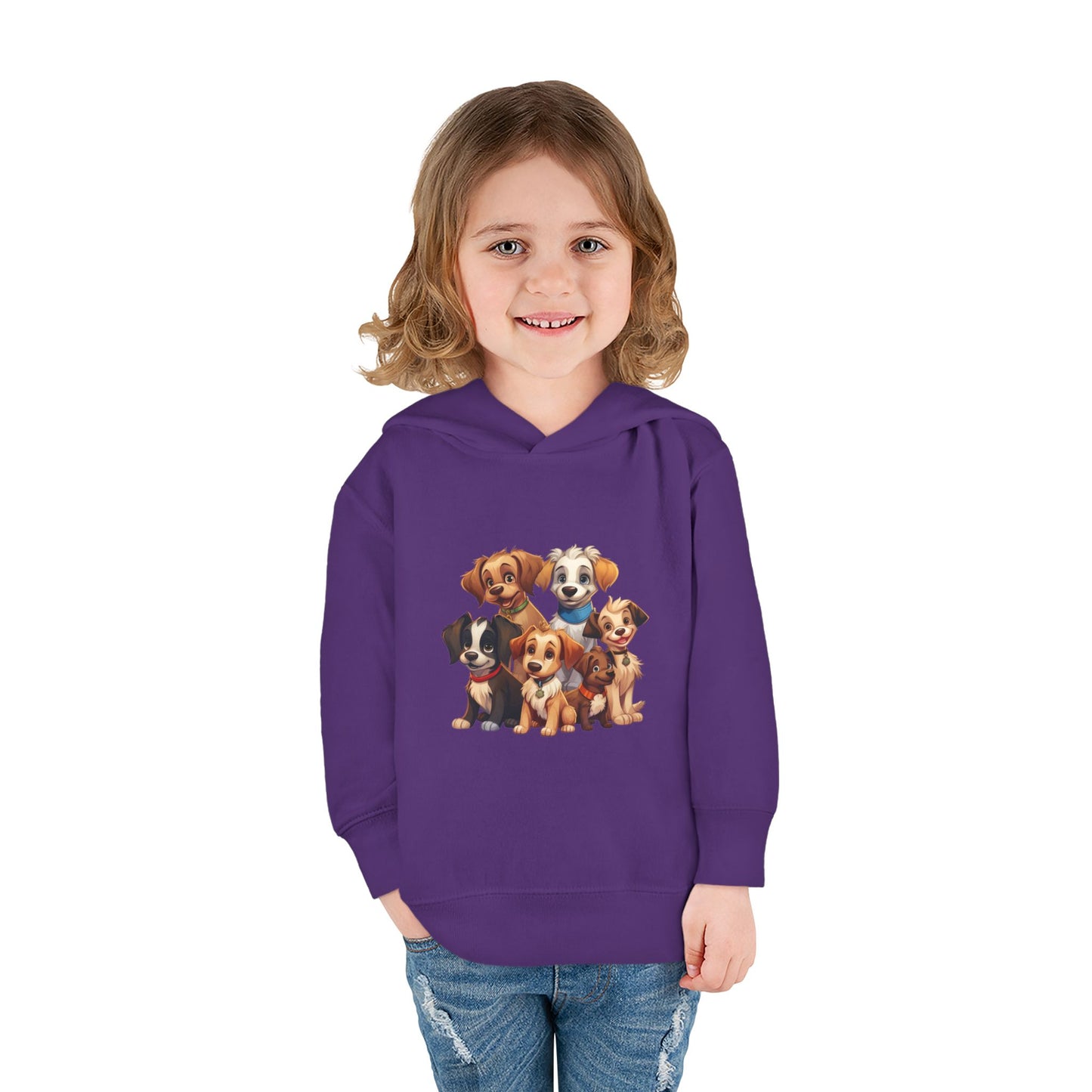 Adorable Puppy Print Toddler Hoodie, Cute Kids Fleece Pullover, Dog Lover Gift, Warm Hoodie for Boys & Girls, Pet Themed Clothes