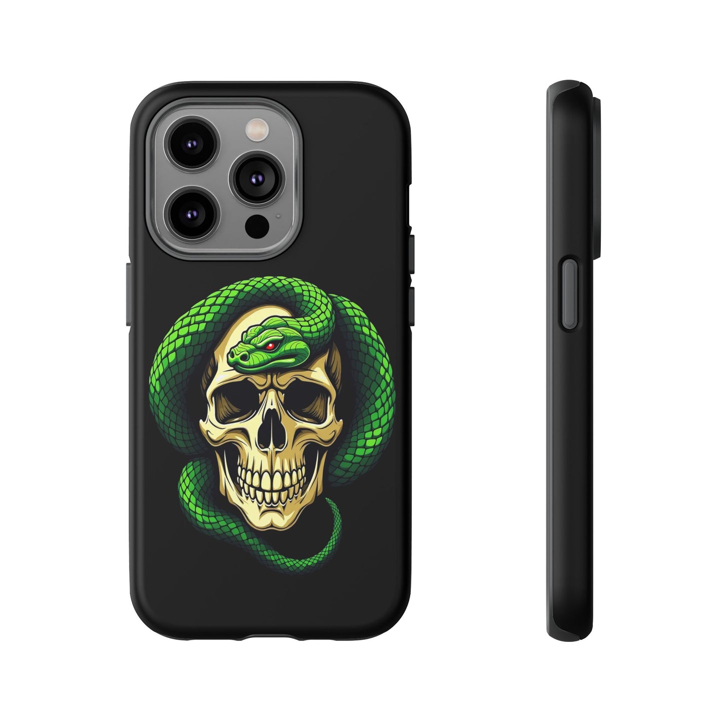 Skull & Snake Phone Case | Tough Cases, Protective Cover, Edgy Phone Accessories, Gothic Gift, Halloween Decor