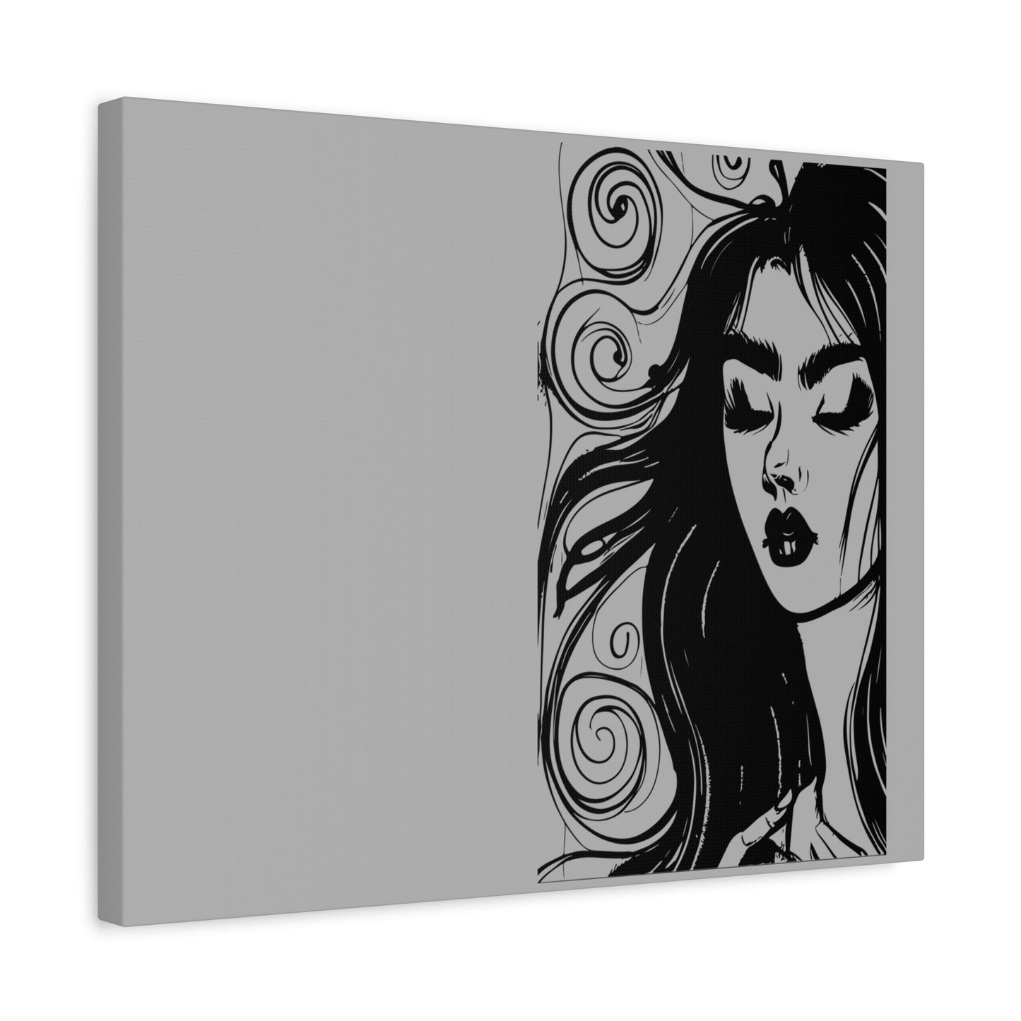 Gothic Woman Portrait Canvas Art — Matte Stretched Wall Decor
