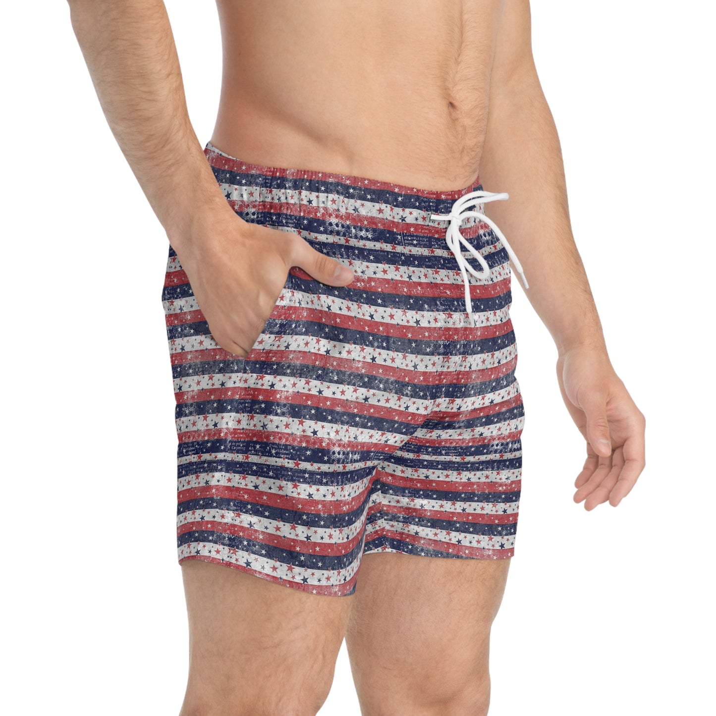 Patriotic Swim Trunks for Summer Fun, Beachwear, Independence Day, Pool Party, Vacation Swimwear, Outdoor Activities