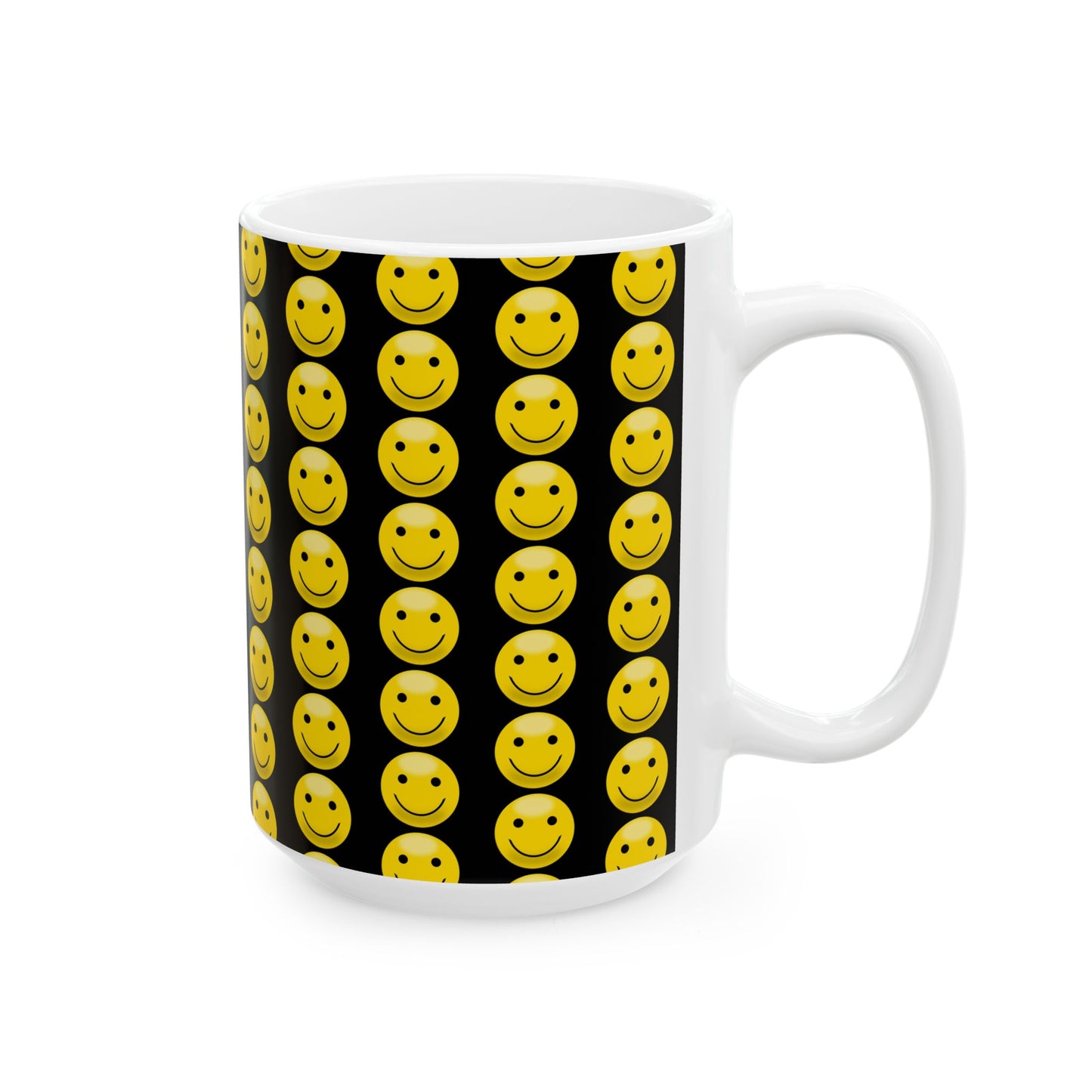 Smiley Face Ceramic Mug, Cheerful Coffee Cup for Happiness, Unique Gift for Friends, Birthday or Holiday Joy, Positive Vibes