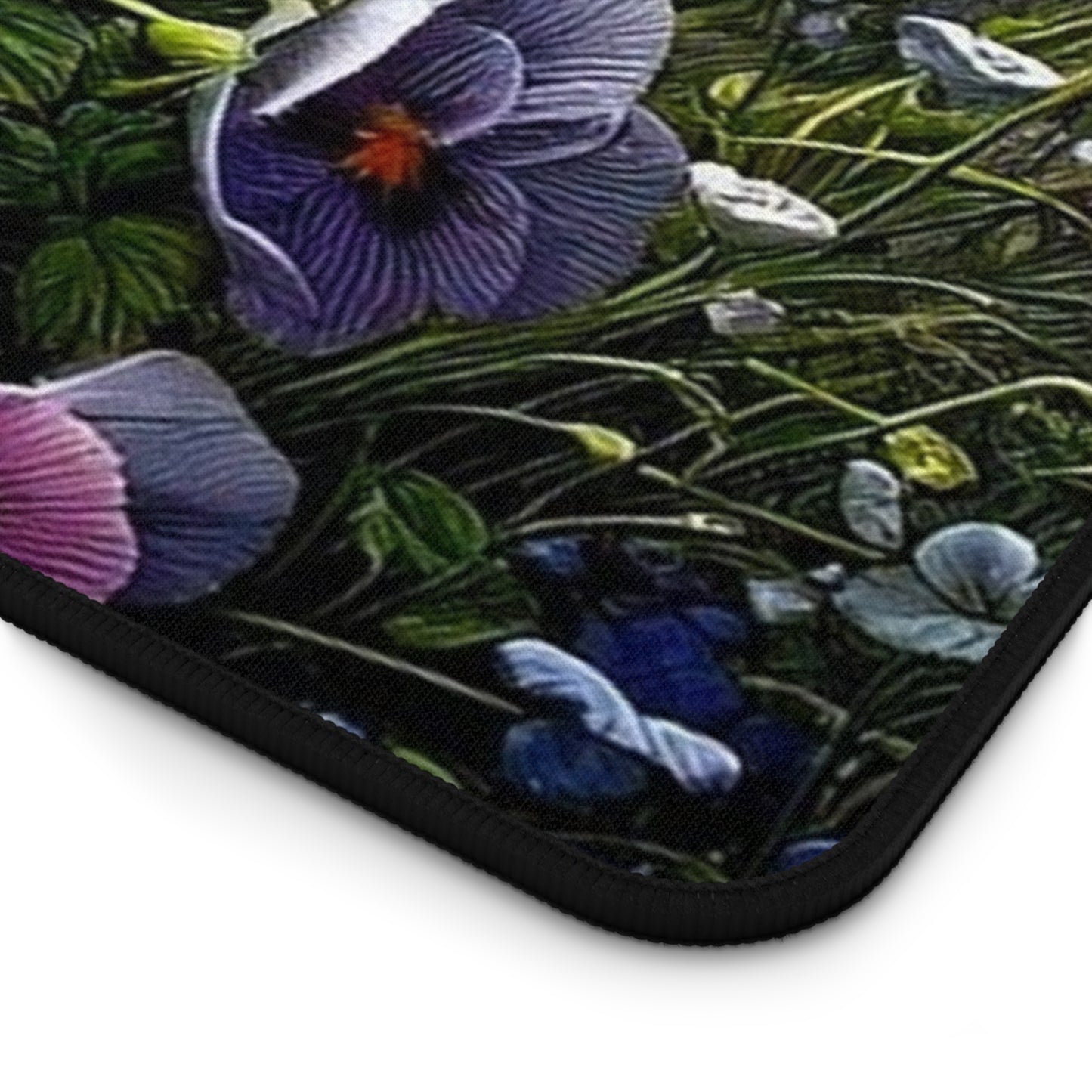 Floral Cottage Desk Mat — Vintage Pansies & Rose Desk Pad